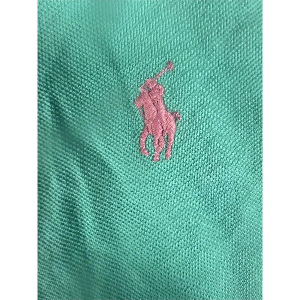 Polo Ralph Lauren Green Custom Slim Fit Pink Pony Polo Shirt Men's Size XL NWT